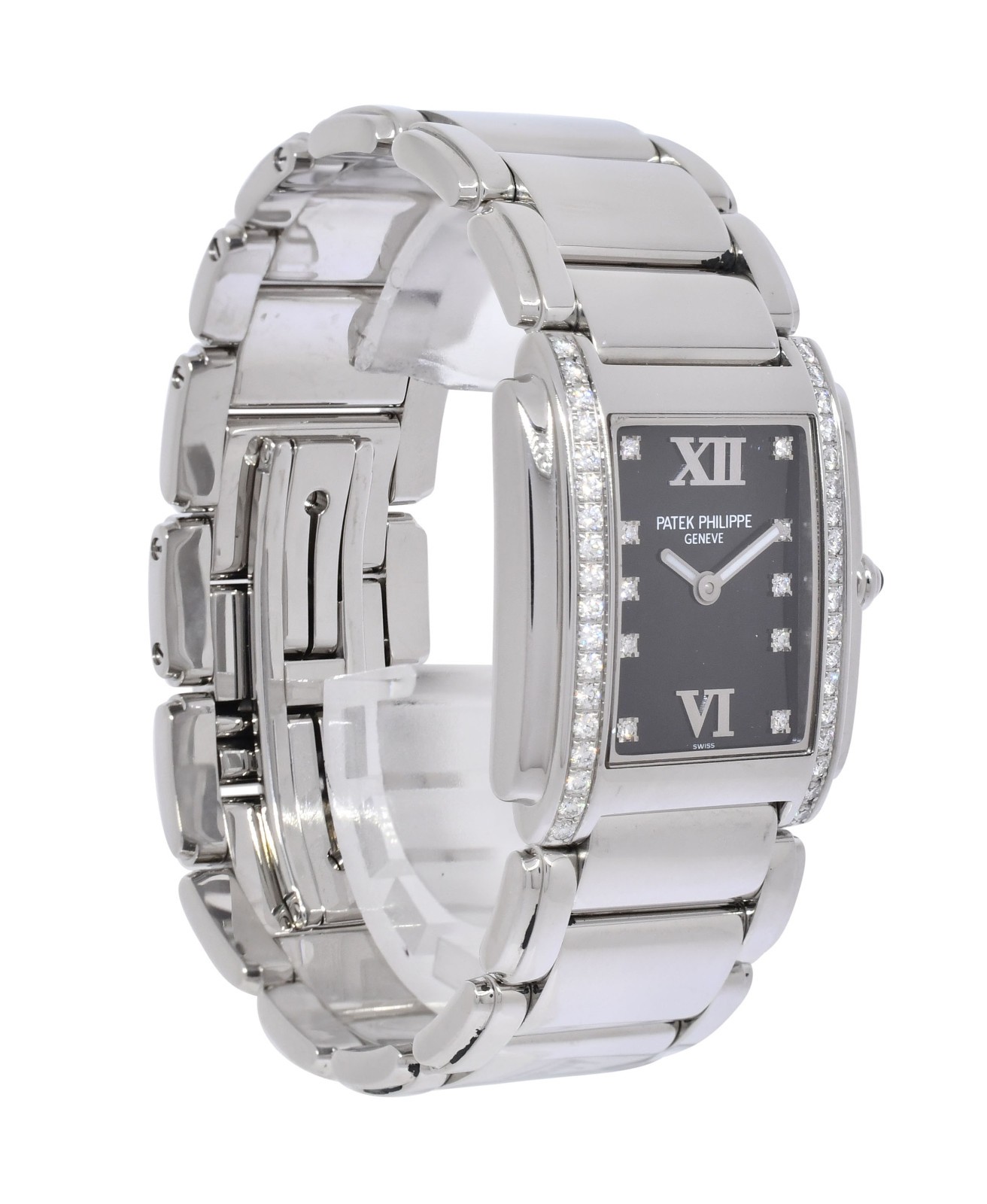 Patek Philippe Twenty~4 Steel & Diamond Forever Black Watch B/P '01 4910/10A Patek Philippe Twenty~4 Steel & Diamond Forever Black Watch B/P '01 4910/10A