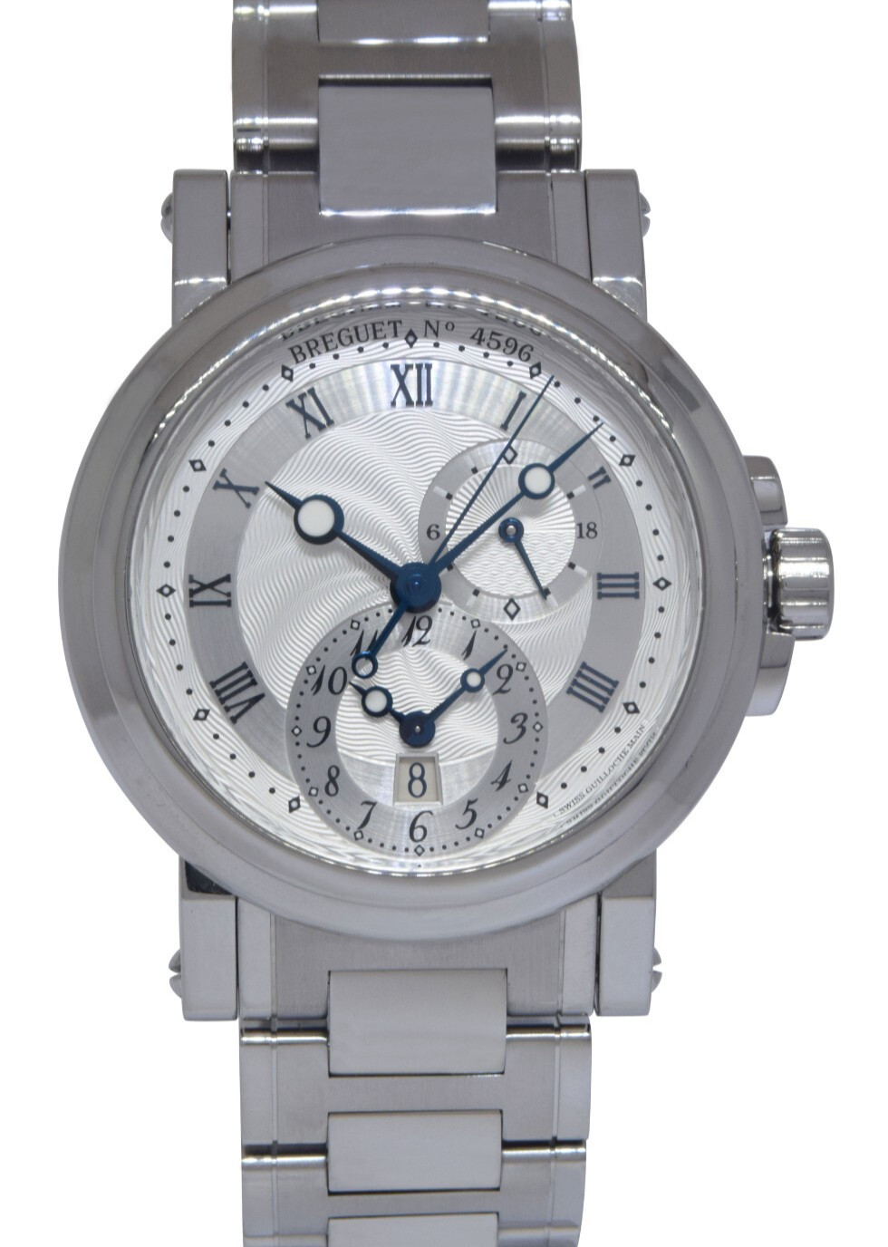 Breguet Marine Dual Time GMT Steel Mens 42mm Automatic Watch B/P '14 5857ST